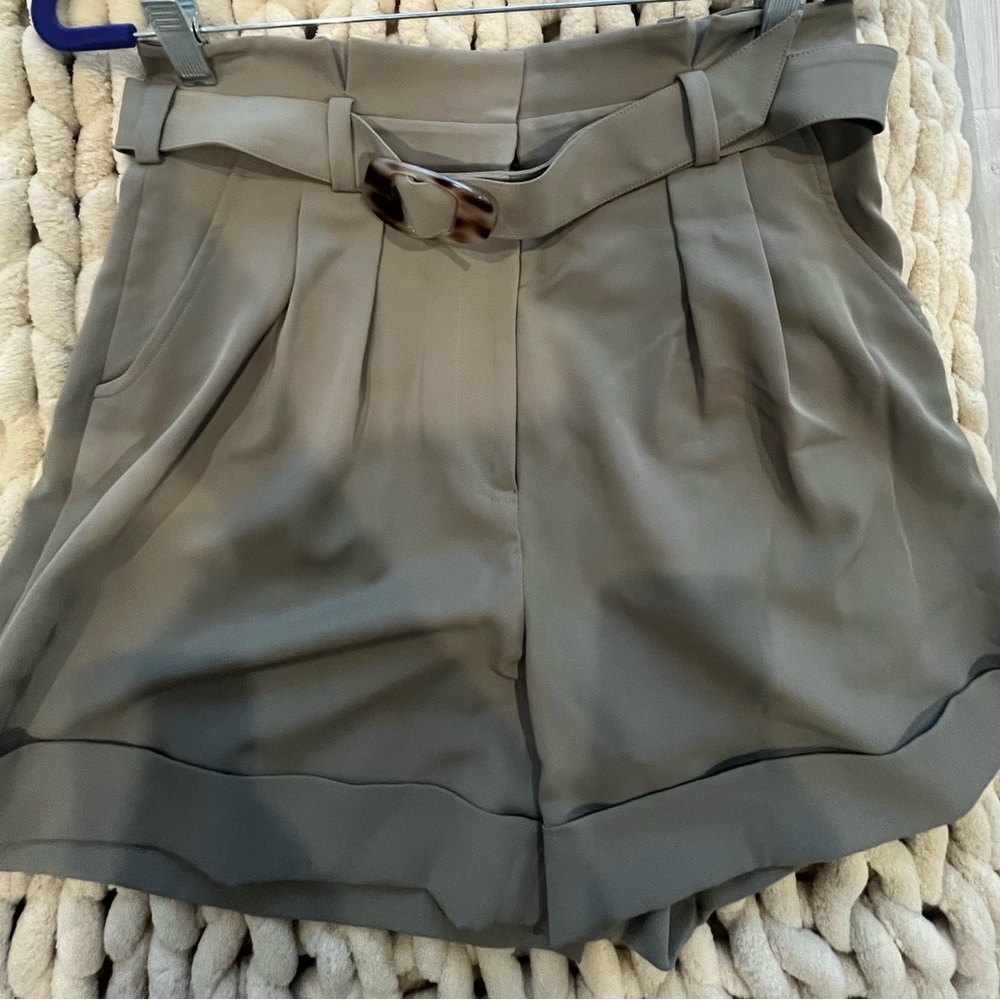 Jonathan Simkhai Gray High Waist Shorts with Tailored Design
